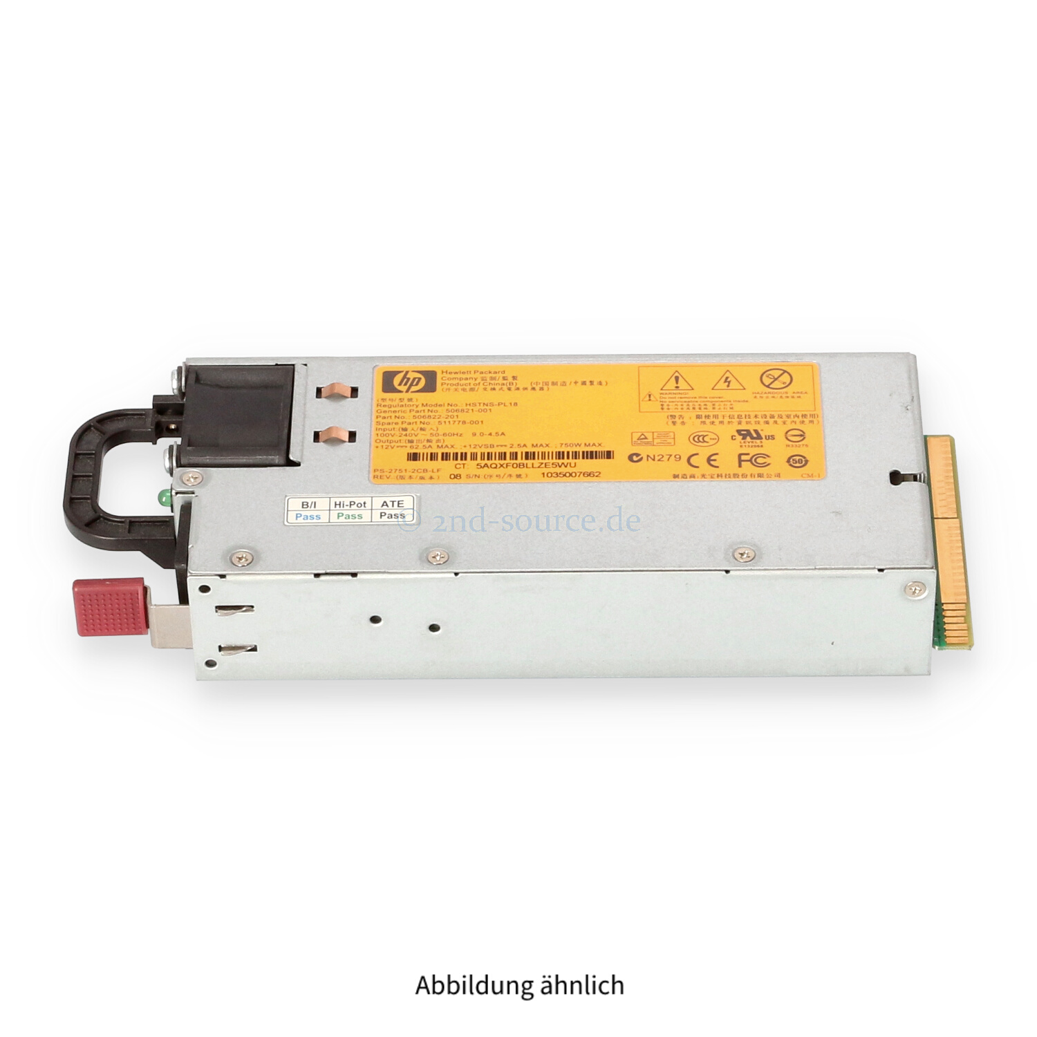 HPE 750W HotPlug Power Supply 512327-B21 511778-001