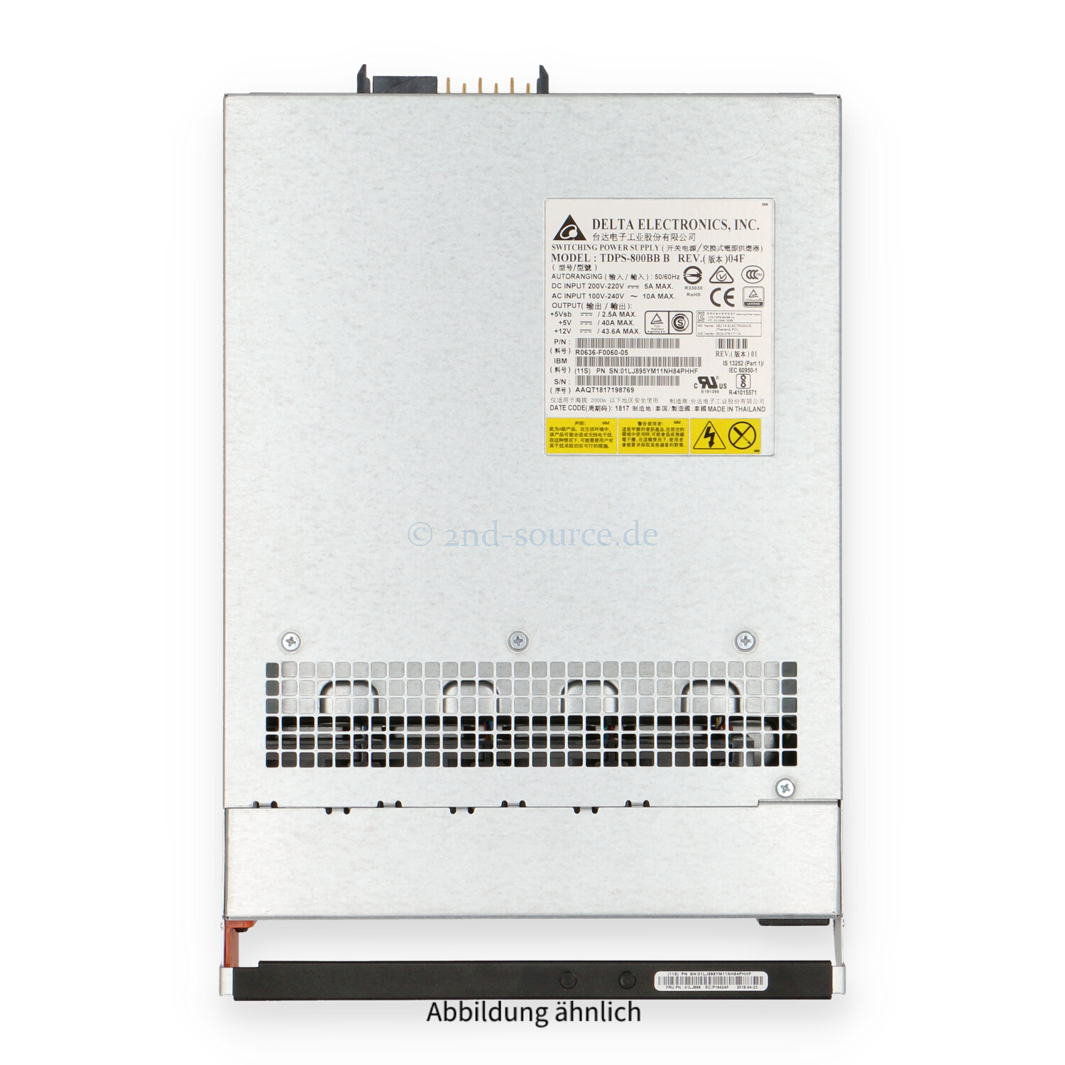 IBM 800W Power Supply V3700 V5000 V7000 98Y2218 01AC550 IBM 800W Power Supply V3700 V5000 V7000 98Y2218 01AC550
