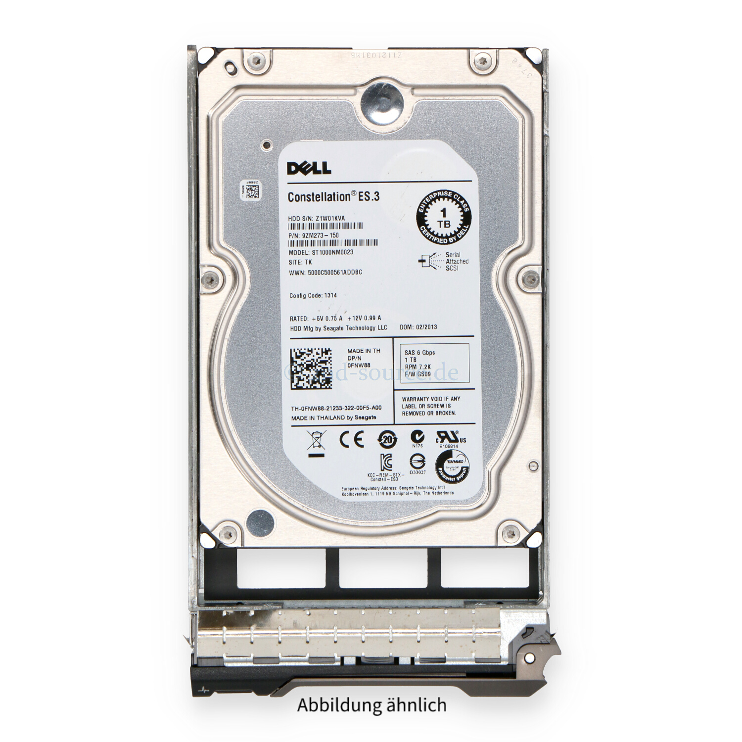 Dell 1TB 7.2k SAS 6G LFF HotPlug HDD FNW88 0FNW88