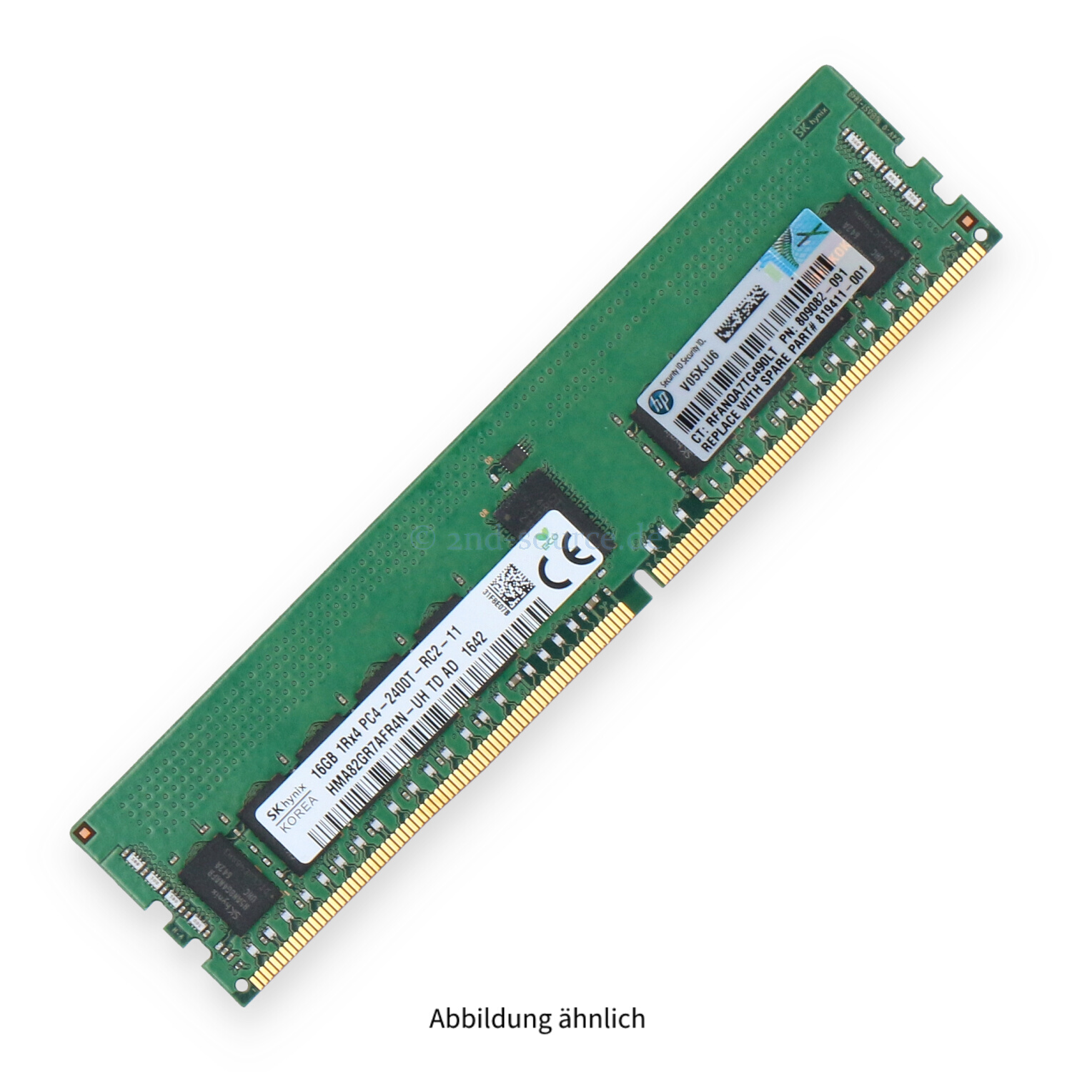 HPE 16GB PC4-19200T-R DIMM Single Rank x4 (DDR4-2400) Registered ECC 805349-B21 819411-001 809082-091