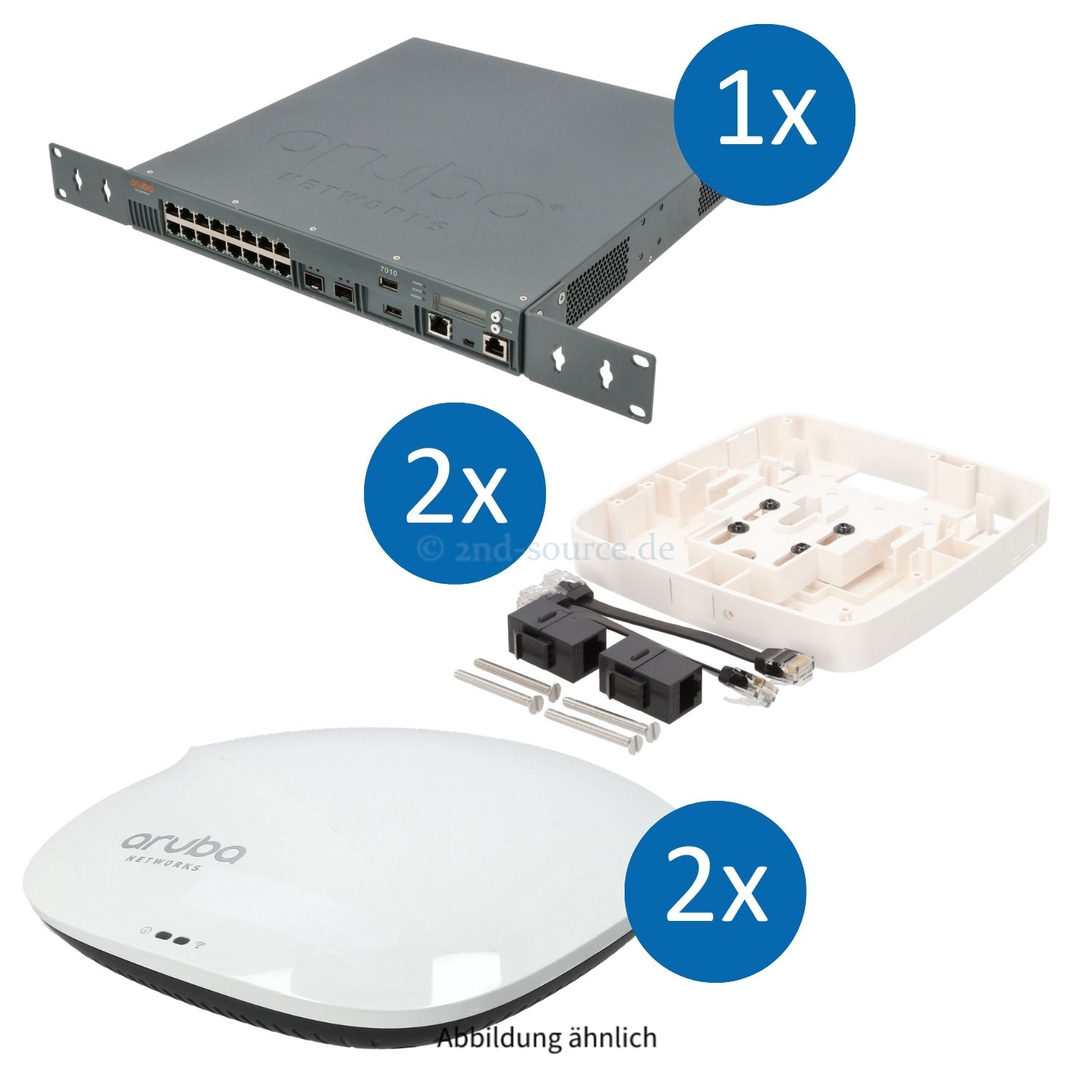 HPE Aruba WLAN Starter Set mit 7010 Controller und 2x Access Point AP-315 inkl. Wandhalterung