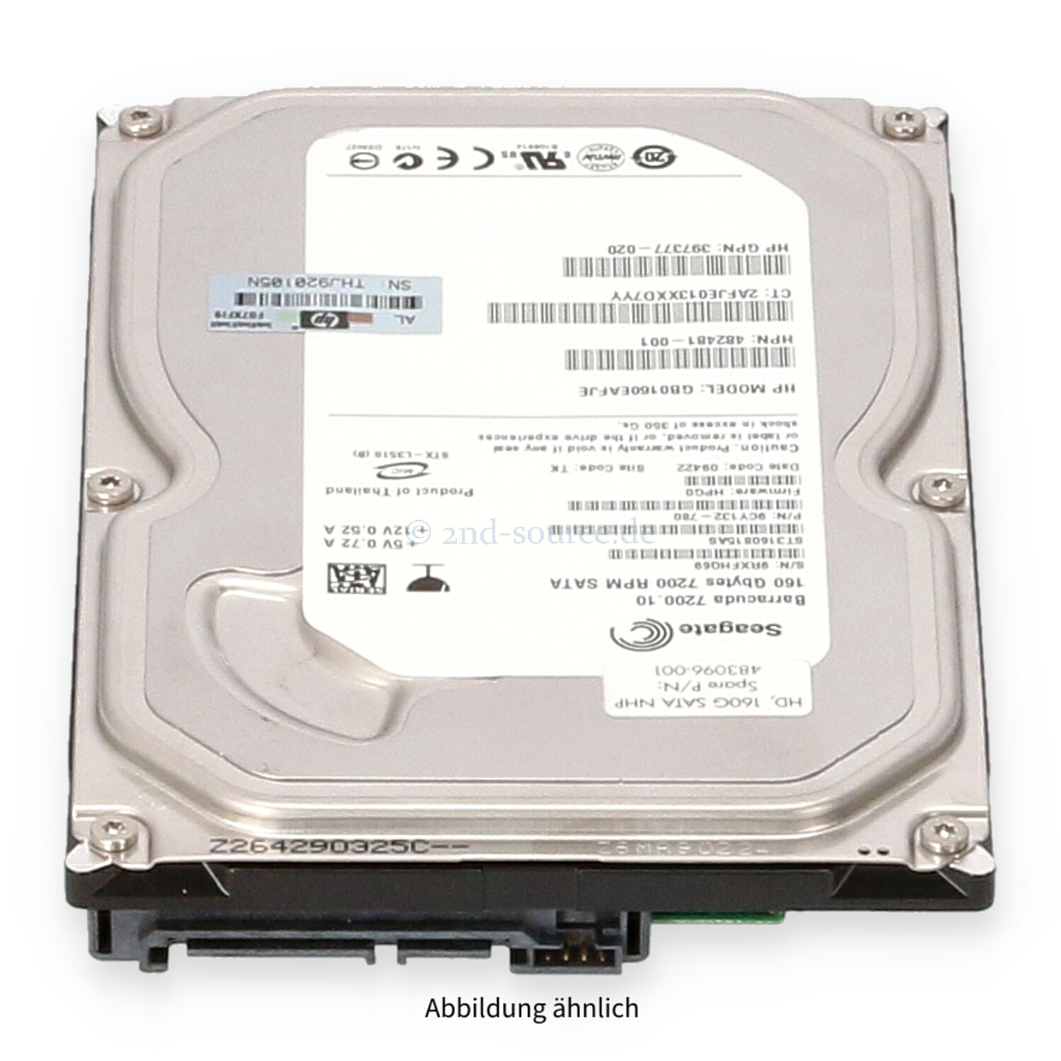 HPE 160GB 7.2k SATA 3G LFF HDD 458947-B21 483096-001