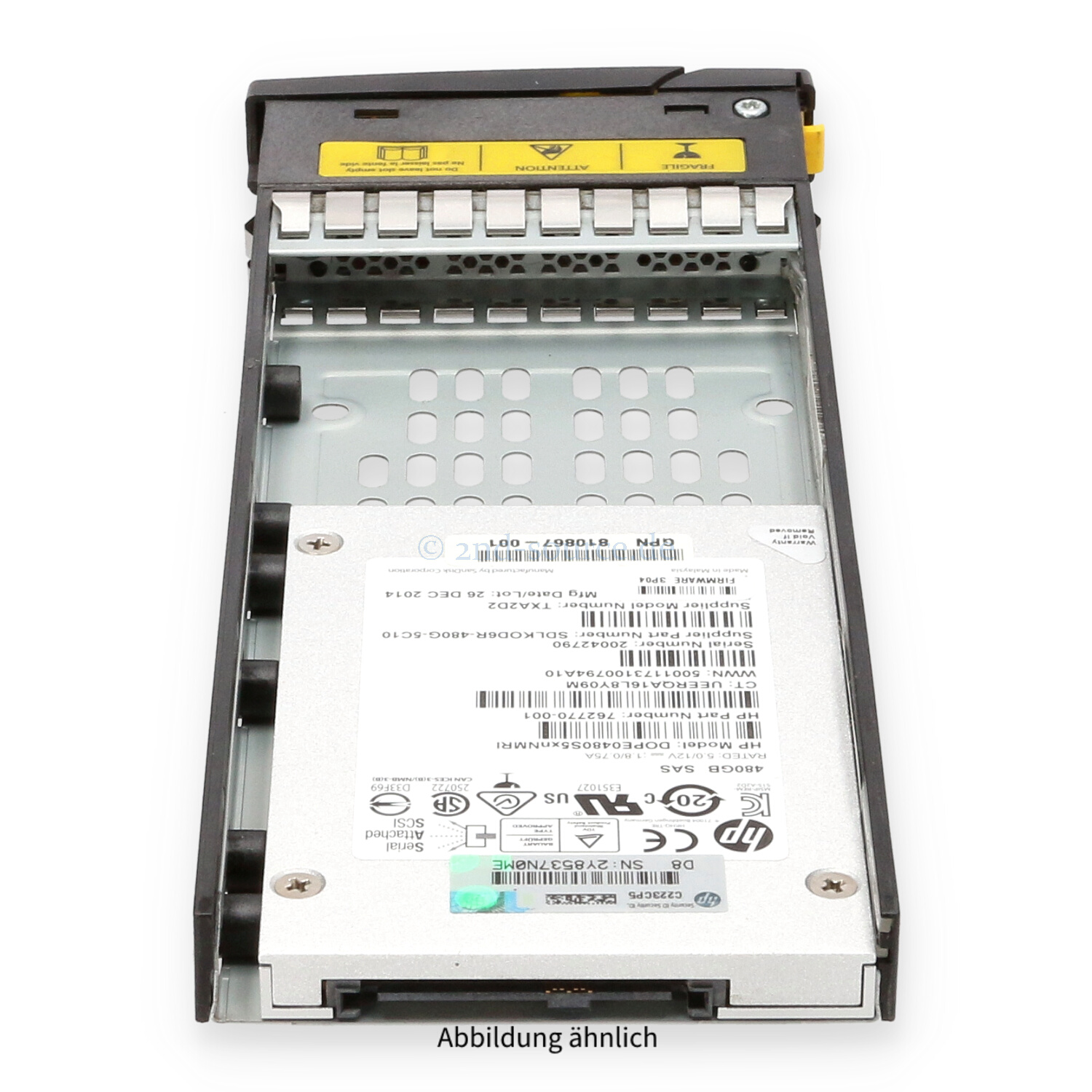 HPE 3PAR 480GB SAS 12G SFF HotPlug SSD K2P88A 810770-001