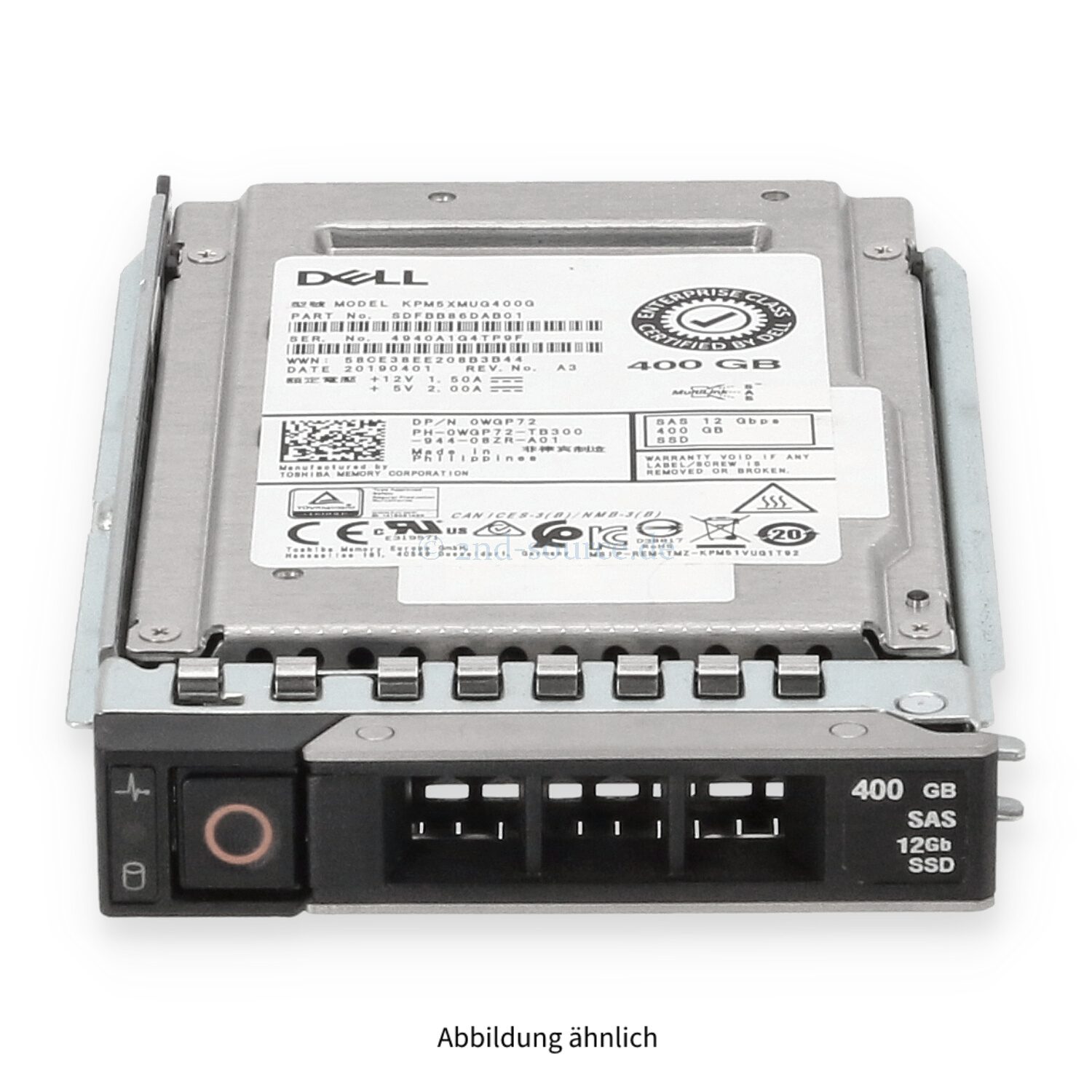 Dell 400GB SAS 12G SFF Write Intensive HotPlug SSD WGP72 0WGP72