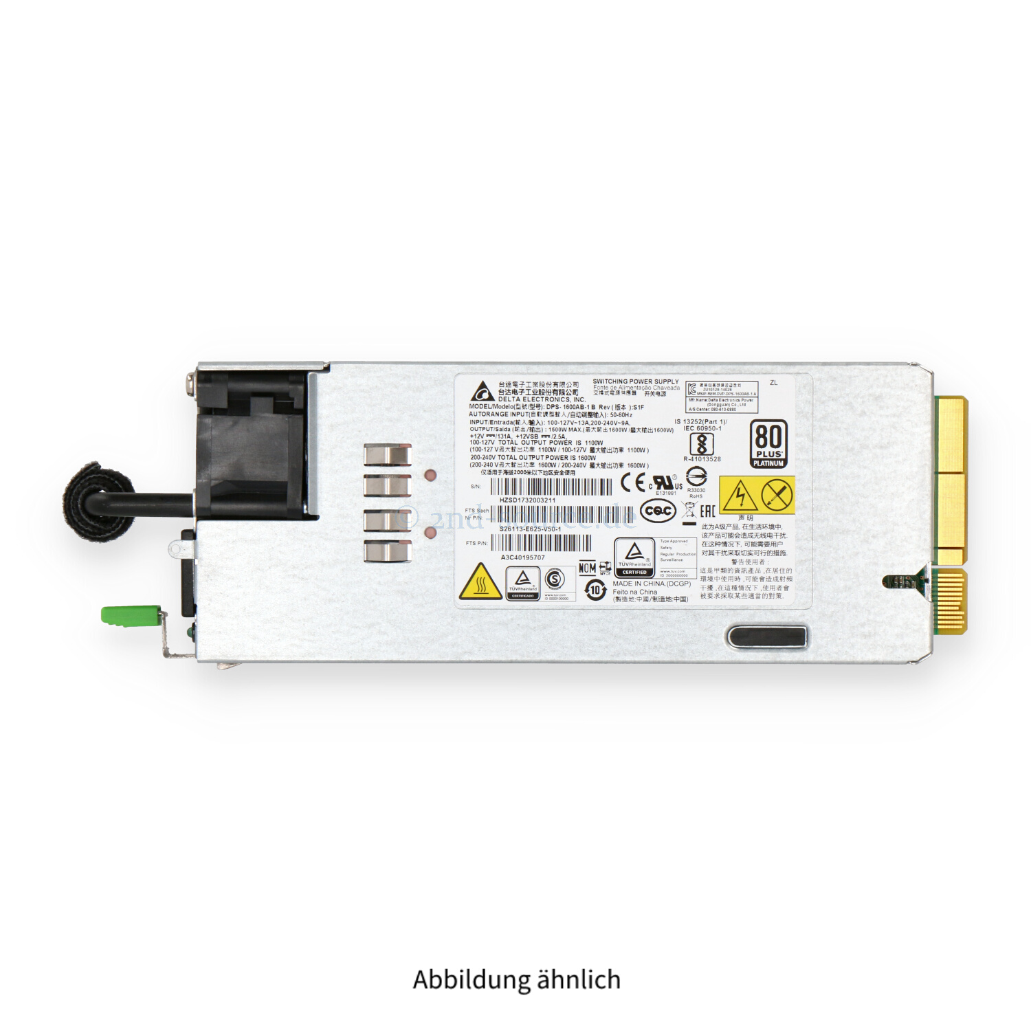 Fujitsu 1600W Hot Plug Power Supply S26113-E625-V50-1 A3C40195707