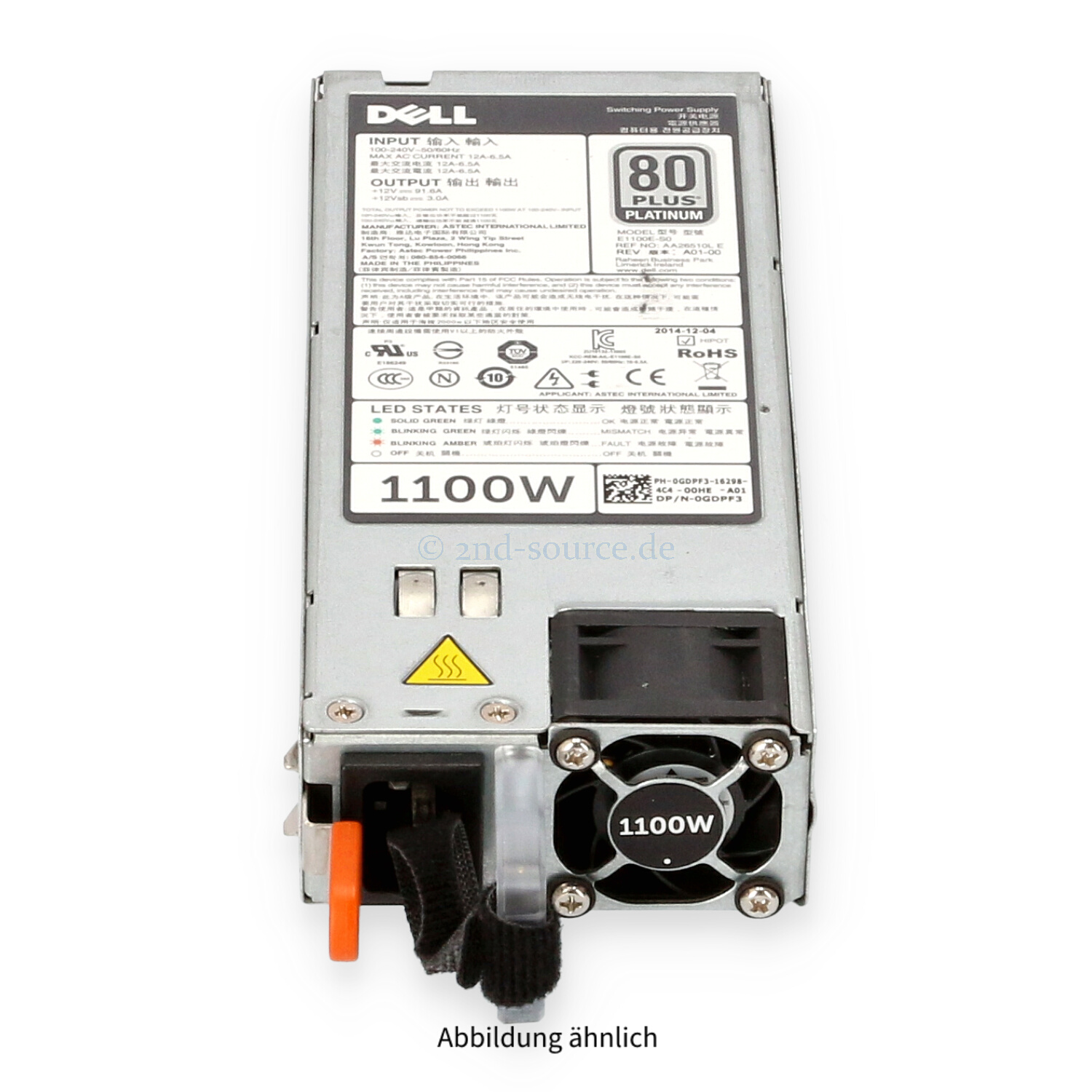 Dell 1100W HotPlug Power Supply PowerEdge R620 R720 R820 0GDPF3 GDPF3