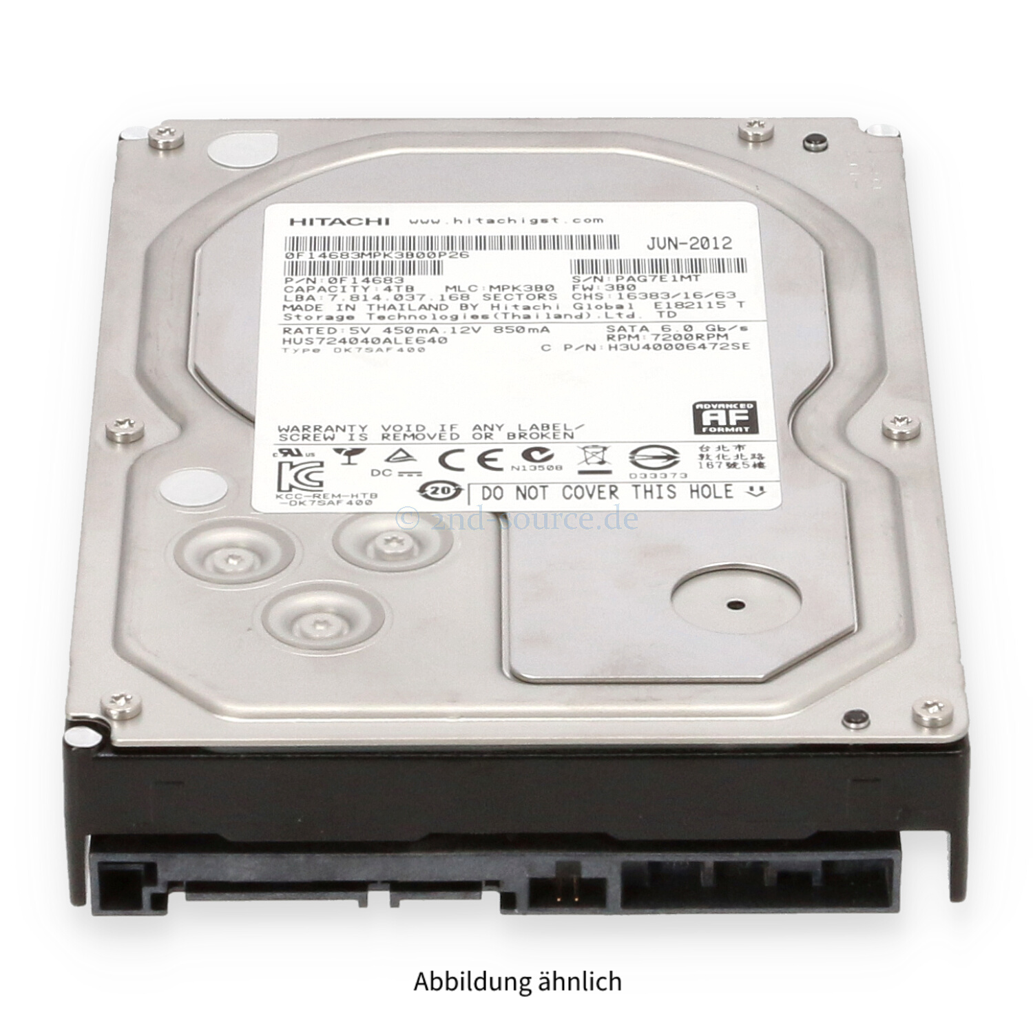 Hitachi Ultrastar 4TB 7.2k SATA 6G LFF HDD HUS724040ALE640 0F14683