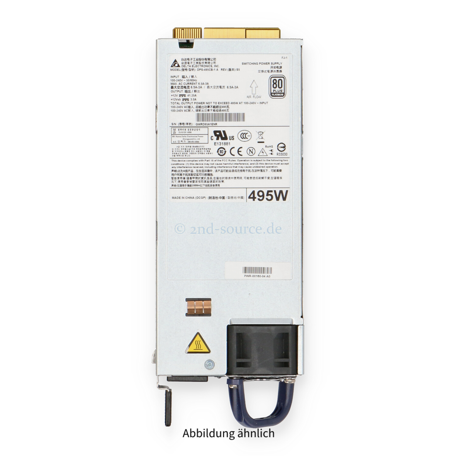 Arista 500W AC Rear-to-Front Airflow HotPlug Power Supply PWR-500AC-R 7060CX