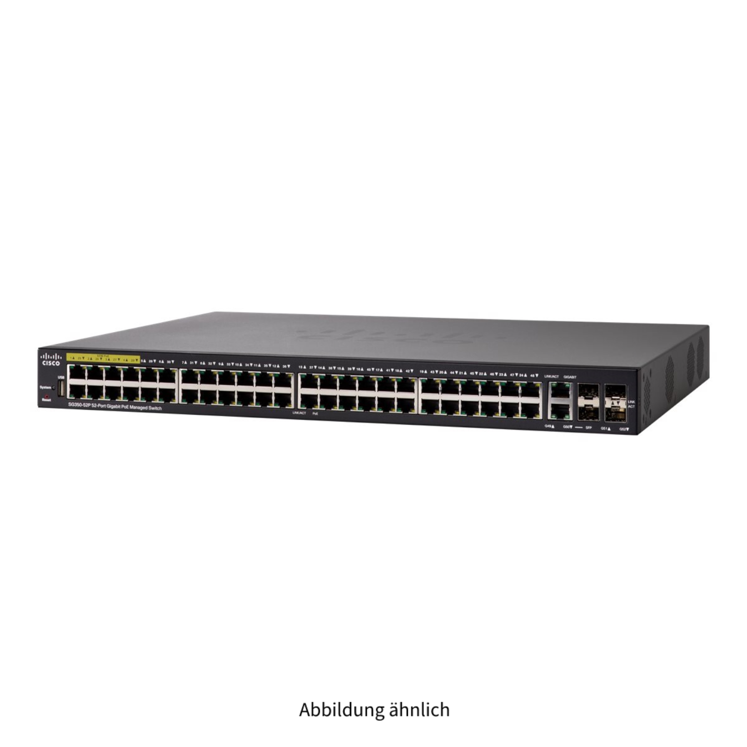 Cisco SG350 48x 1GbE PoE 4x SFP 1GbE Managed Switch SG350-52P-K9-EU
