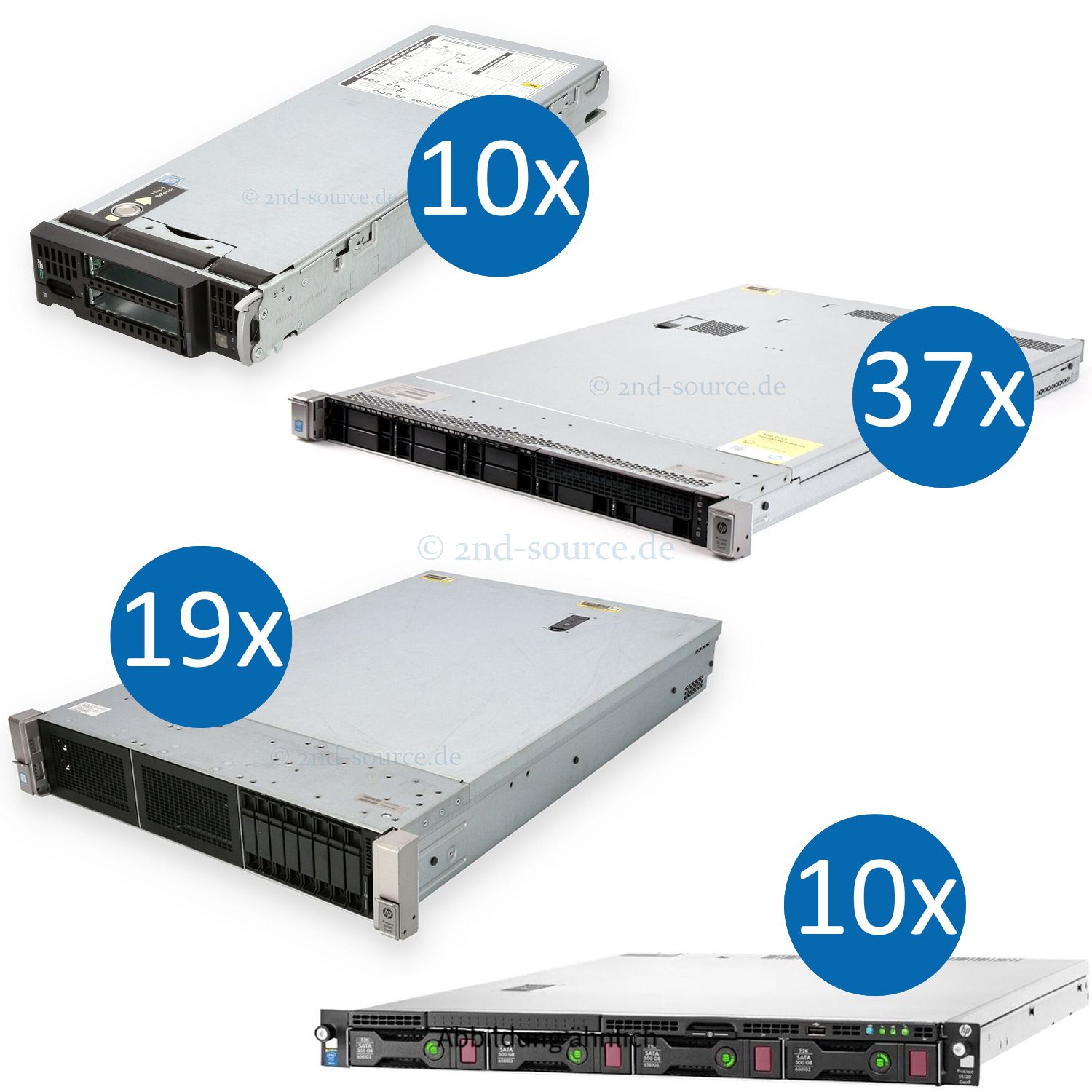 HPE Server Bundle aus 37x DL360 G9, 19x DL380 G9, 10x DL120 G9 und 10x BL460c G9