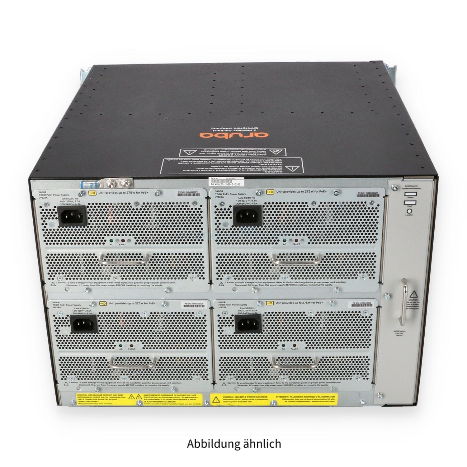 HPE Aruba 5412R zl2 240x RJ-45 1GbE PoE+ v3 2x MM 4x 700W Switch J9851A ...